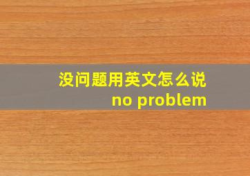 没问题用英文怎么说no problem